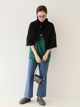 「スローブイエナ」｜「アイテム（スウェット）」を使った、Sallyさん（レディース・162cm）の秋コーディネート