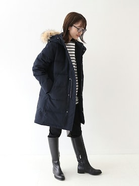 「スローブイエナ」｜「アイテム（ダウンジャケット/コート）」を使った、Sallyさん（レディース・162cm）の秋コーディネート