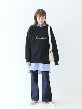 「スローブイエナ」｜「アイテム（スウェット）」を使った、Sallyさん（レディース・162cm）の秋コーディネート