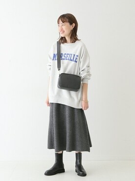 「スローブイエナ」｜「アイテム（スウェット）」を使った、Sallyさん（レディース・162cm）の秋コーディネート