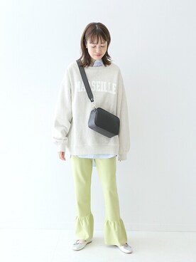 「スローブイエナ」｜「アイテム（スウェット）」を使った、Sallyさん（レディース・162cm）の冬コーディネート
