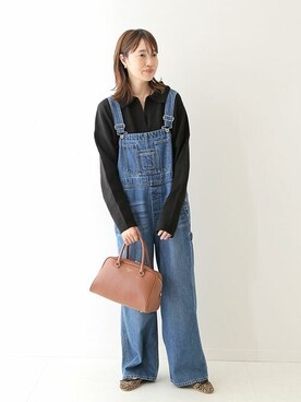 「スローブイエナ」｜「アイテム（オールインワン・サロペット）」を使った、Sallyさん（レディース・162cm）の冬コーディネート