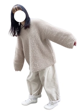 「ONIGIRI（オニギリ）のアイテム（スニーカー）」を使った、熊丸リナさん（レディース・153cm）の冬コーディネート