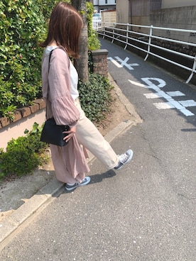 「ehka sopo（エヘカソポ）のアイテム（シャツワンピース）」を使った、ゆっこさん（レディース・152cm）の春コーディネート