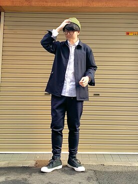 「TAKA-Q（タカキュー）のアイテム（ジャケット/アウター）」を使った、jaepil leeさん（メンズ・175cm）の春コーディネート
