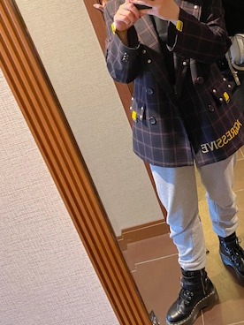 「M.Y.O.B（エム.ワイ.オー.ビー）のアイテム（ジャケット/アウター）」を使った、JELさん（レディース・157cm）の春コーディネート