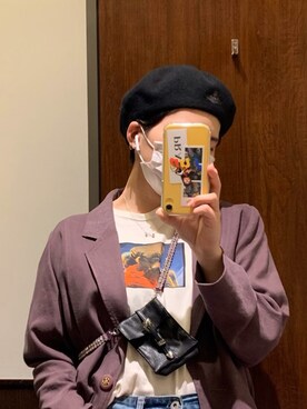 「ミックススタイル」｜「アイテム（ハンチング/ベレー帽）」を使った、tomomiさん（レディース・162cm）の秋コーディネート