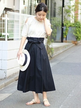 「KIWI（キィウイ）のアイテム」を使った、Mizuki＊さん（レディース・160cm）の夏コーディネート