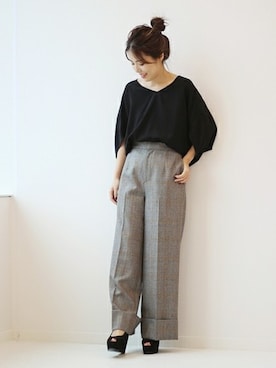 「Spick & Span（スピックアンドスパン）のアイテム（パンツ）」を使った、Mizuki＊さん（レディース・160cm）の秋コーディネート