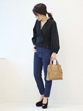 「Spick & Span（スピックアンドスパン）のアイテム（デニムパンツ）」を使った、Mizuki＊さん（レディース・160cm）の秋コーディネート