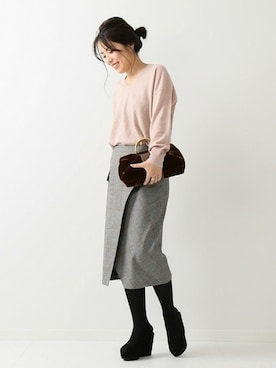 「BLEU FORET（ブルーフォレ）のアイテム（レッグウェア）」を使った、Mizuki＊さん（レディース・160cm）の秋コーディネート