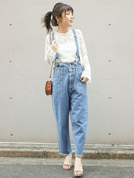 「Spick & Span（スピックアンドスパン）のアイテム（オールインワン・サロペット）」を使った、Mizuki＊さん（レディース・160cm）の冬コーディネート