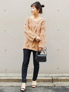 「Spick & Span（スピックアンドスパン）のアイテム（デニムパンツ）」を使った、Mizuki＊さん（レディース・160cm）の冬コーディネート