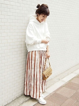 「Spick & Span（スピックアンドスパン）のアイテム（パーカー）」を使った、Mizuki＊さん（レディース・160cm）の冬コーディネート