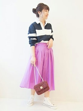 「ラガーシャツ」｜Mizuki＊さん（レディース・160cm）の冬コーディネート