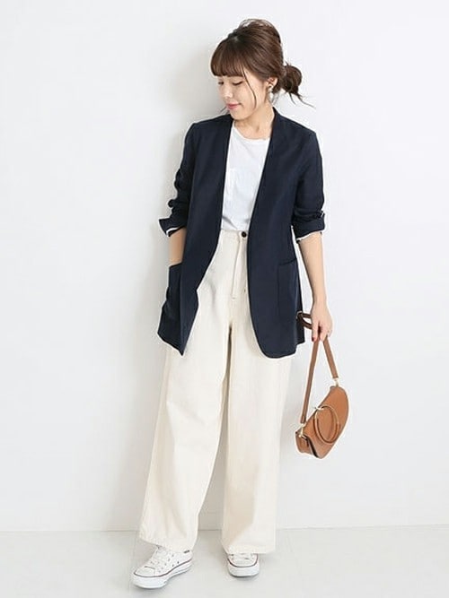 Mizuki Spick Span 本社 Spick Spanのノーカラージャケットを使ったコーディネート Wear