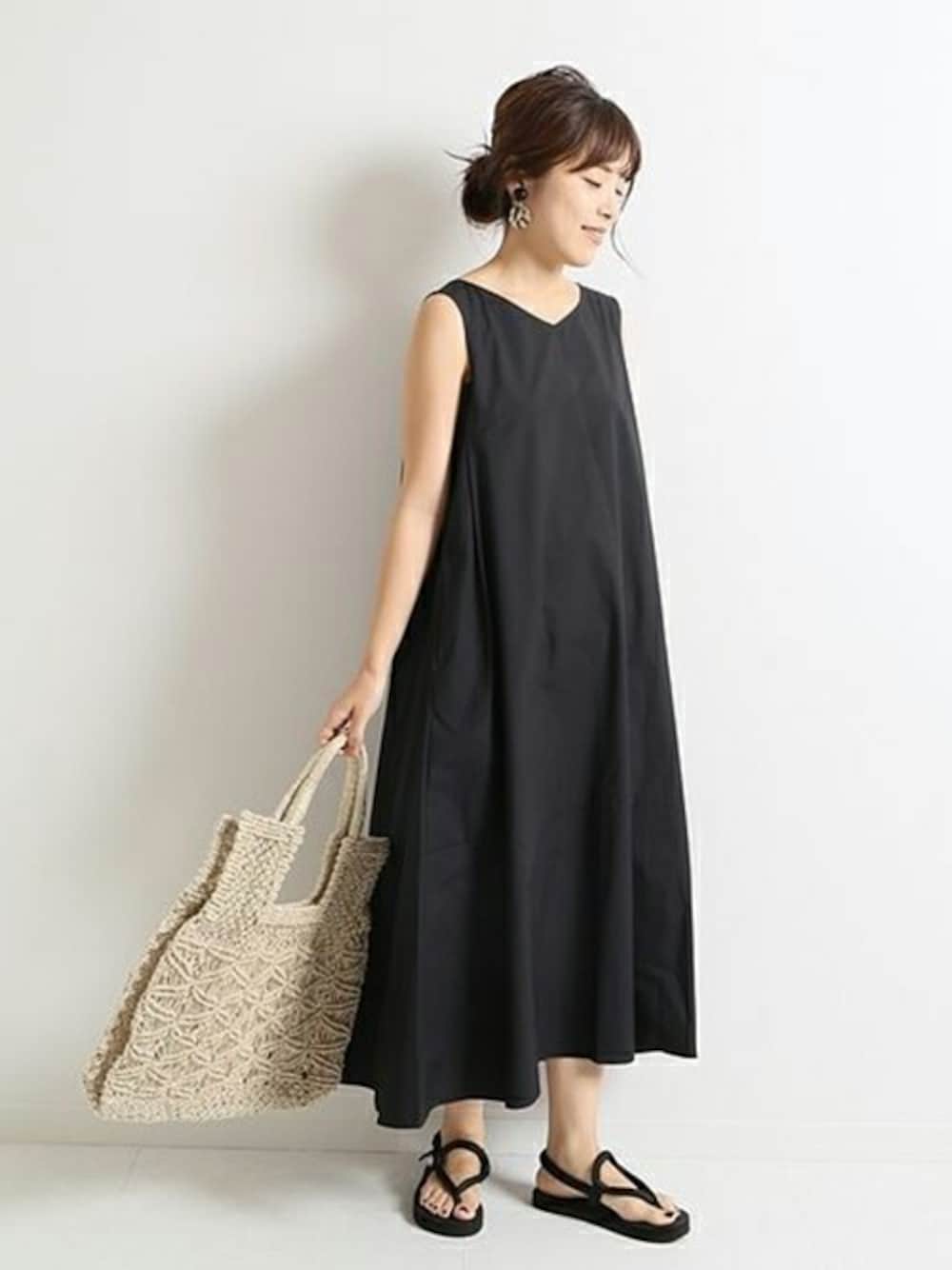 「ワンピース、カジュアル、夏コーデ」｜「Spick & Spanのフレアマキシワンピース◆（ワンピース、ブルー系）」を使った、Mizuki＊さん（レディース・160cm）の春コーディネートの1枚目の写真