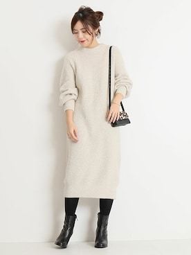 「ニットワンピ」｜Mizuki＊さん（レディース・160cm）の秋コーディネート