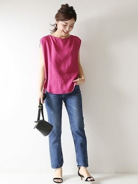 「ブラウス×デニム」｜Mizuki＊さん（レディース・160cm）の夏コーディネート