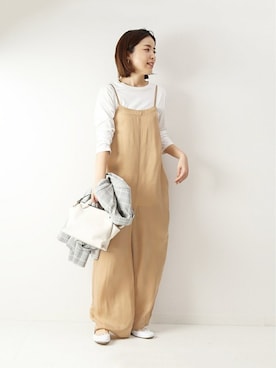 「Spick & Span（スピックアンドスパン）のアイテム（オールインワン・サロペット）」を使った、Mizuki＊さん（レディース・160cm）の春コーディネート