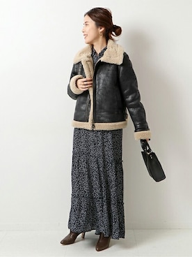 「Spick & Span（スピックアンドスパン）のアイテム（ブルゾン）」を使った、Mizuki＊さん（レディース・160cm）の冬コーディネート