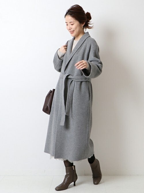 Spick&Span スピック＆スパン メルトンスタンドカラーコート グレー スピック＆スパン(Spick and Span) レディースジャケット
