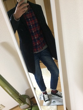 「CONVERSE（コンバース）のCONVERSE コンバース ジャック パーセル / JACK PURCEL（スニーカー）」を使った、とも616さん（メンズ・174cm）の冬コーディネート