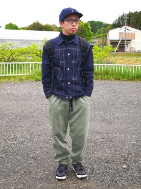 「NECESSARY or UNNECESSARY（ネセサリーオアアンネセサリー）のアイテム（その他アウター）」を使った、山羊すけさん（メンズ・164cm）の春コーディネート