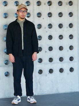 「J.CREW」｜「アイテム（その他アウター）」を使った、山羊すけさん（メンズ・164cm）の秋コーディネート