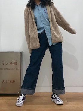 「休闲」｜「アイテム（その他アウター）」を使った、你是什么小登西さん（レディース・164cm）の冬コーディネート