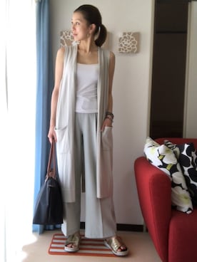 「SEVENDAYS=SUNDAY（セブンデイズサンデイ）のアイテム（ベスト）」を使った、MIKAさん（レディース・161cm）の夏コーディネート