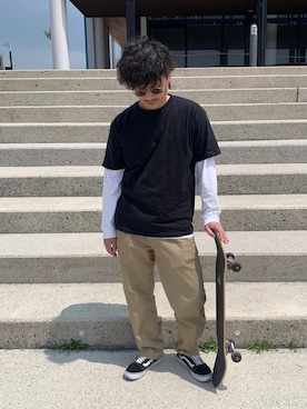 「Right-on（ライトオン）のアイテム（チノパンツ）」を使った、けんじさん（メンズ・171cm）の春コーディネート