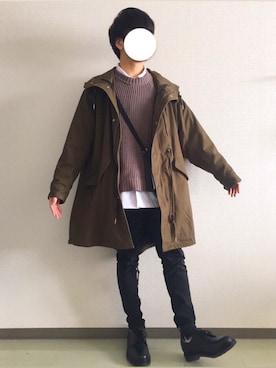 「CASPER JOHN（キャスパージョン）のアイテム（モッズコート）」を使った、koyoさん（メンズ・167cm）の冬コーディネート