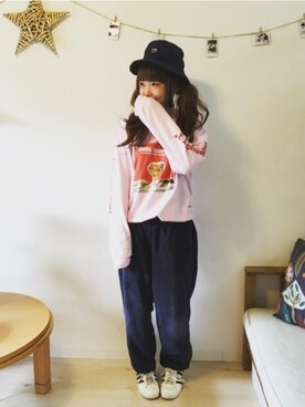 「E.T.」｜「アイテム（帽子）」を使った、yuniさん（レディース・158cm）の冬コーディネート