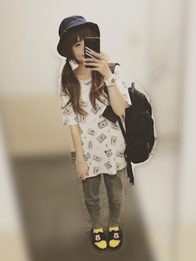 「MTV（エムティーヴィー）のアイテム」を使った、yuniさん（レディース・158cm）の夏コーディネート