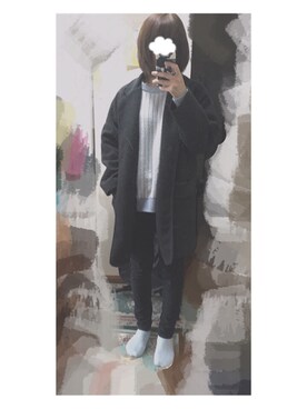 「水色」｜「アイテム（チェスターコート）」を使った、龍夜さん（レディース・158cm）の春コーディネート