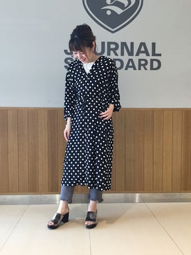 「シャツワンピ」｜Mさん（レディース・160cm）の夏コーディネート