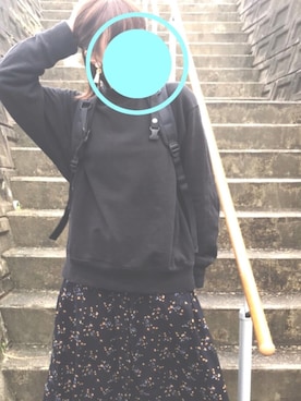 「おおぶりピアス」｜「アイテム（ワンピース）」を使った、ちなっちさん（レディース・161cm）の秋コーディネート