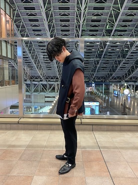 「STUDIOUS（ステュディオス）のアイテム（シューズ）」を使った、遼人さん（メンズ・169cm）の春コーディネート