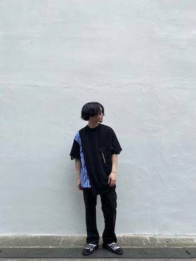 「STUDIOUS（ステュディオス）のアイテム（スラックス）」を使った、遼人さん（メンズ・169cm）の春コーディネート