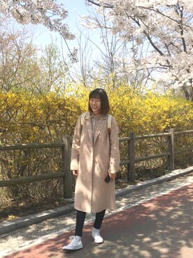 「RENBEN（レンベン）のアイテム」を使った、Max Leeさん（レディース・170cm）の春コーディネート