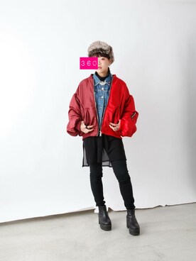 「Levi's（リーバイス）のアイテム（その他アウター）」を使った、３６０さん（レディース・159cm）の冬コーディネート