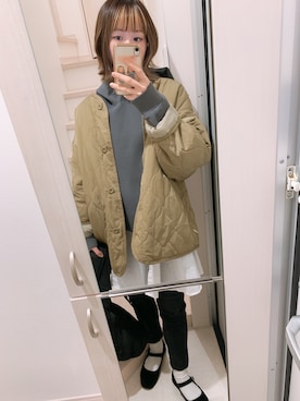 「classicalelf（クラシカルエルフ）のアイテム（ノーカラージャケット）」を使った、narimochanさん（レディース・156cm）の春コーディネート