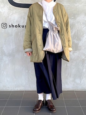 「classicalelf（クラシカルエルフ）のアイテム（ノーカラージャケット）」を使った、narimochanさん（レディース・156cm）の春コーディネート