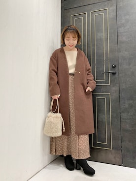 「mysty woman（ミスティウーマン）のアイテム（その他アウター）」を使った、MAYUさん（レディース・153cm）の冬コーディネート