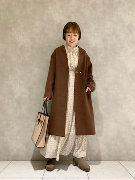 「mysty woman（ミスティウーマン）のアイテム（その他アウター）」を使った、MAYUさん（レディース・153cm）の冬コーディネート
