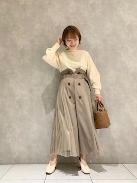 「トレンチスカート」｜MAYUさん（レディース・153cm）の冬コーディネート