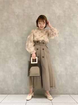 「トレンチスカート」｜MAYUさん（レディース・153cm）の春コーディネート