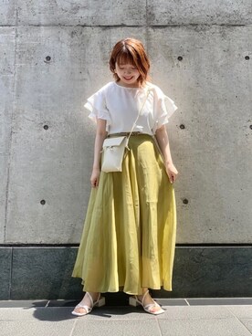 「袖フリル」｜「アイテム（その他）」を使った、MAYUさん（レディース・153cm）の春コーディネート