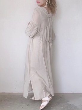 「袖ボリューム」｜「アイテム（シャツワンピース）」を使った、みきてぃ24さん（レディース・158cm）の春コーディネート